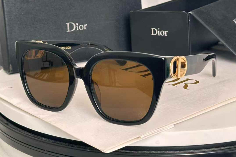 30Montaigne S10F Sunglasses Black Gold Brown