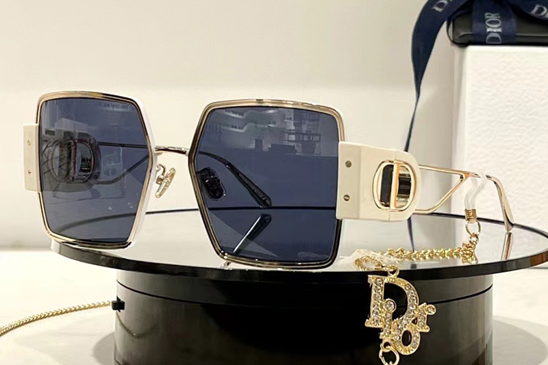 30Montaigne S4U Sunglasses Gold White Blue