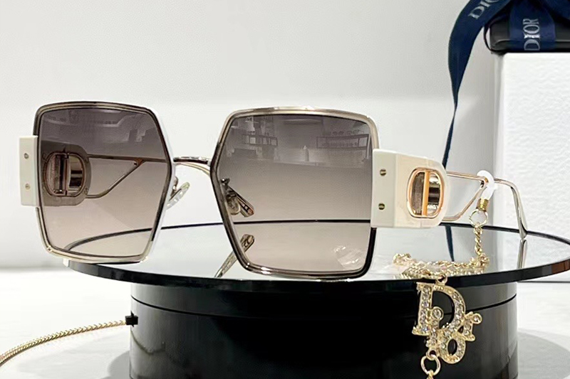 30Montaigne S4U Sunglasses Gold White Gradient Gray