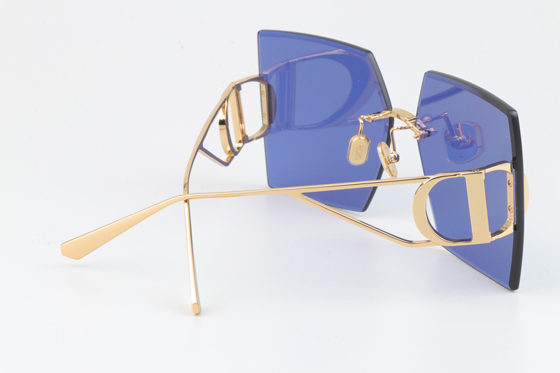 30Montaigne S7U Sunglasses Gold Blue