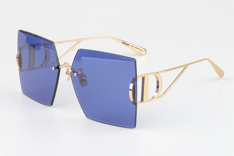 30Montaigne S7U Sunglasses Gold Blue