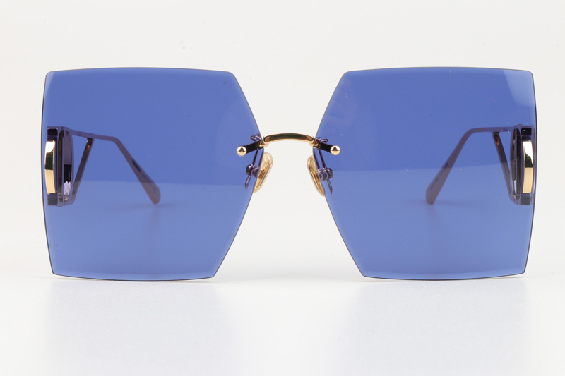 30Montaigne S7U Sunglasses Gold Blue