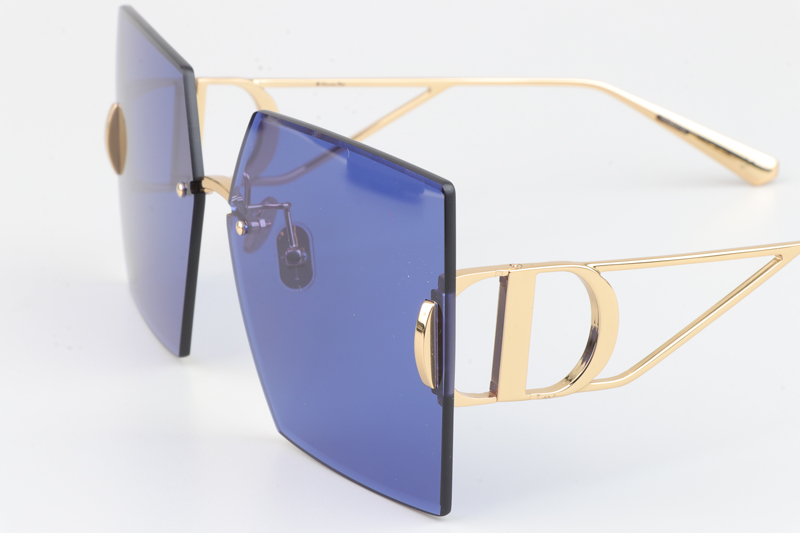 30Montaigne S7U Sunglasses Gold Blue