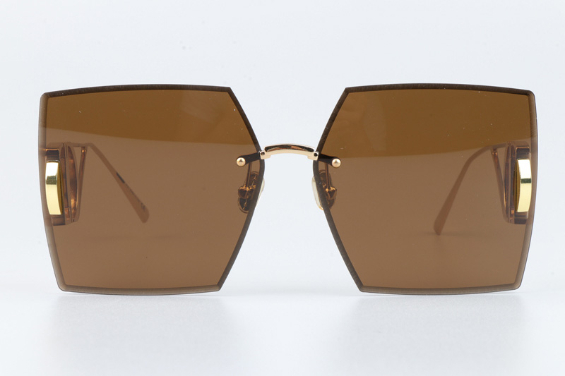 30Montaigne S7U Sunglasses Gold Brown