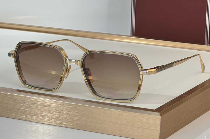 Admiral Sunglasses Gold Gradient Brown