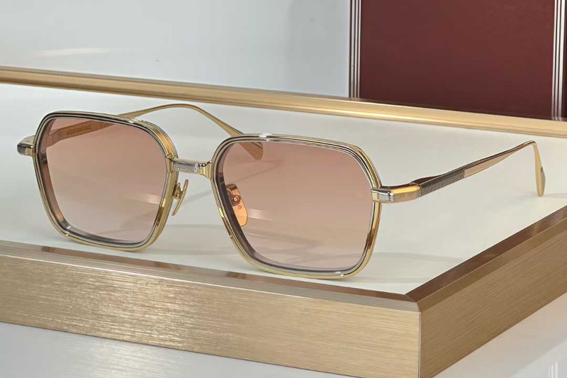 Admiral Sunglasses Gold Gradient Pink