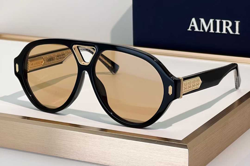 Amacsn1011 Sunglasses Black Gold Brown