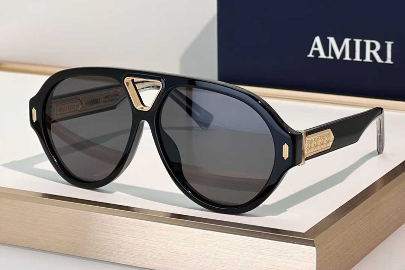 Amacsn1011 Sunglasses Black Gold Gray