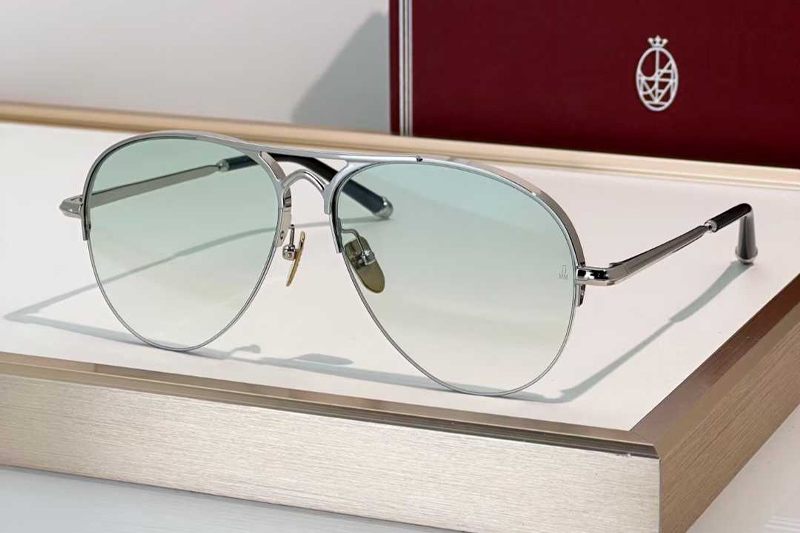 Amelia Sunglasses Silver Gradient Green