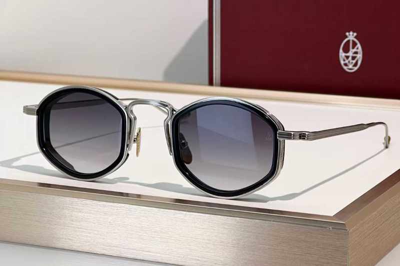 Aragon Sunglasses Black Silver Gradient Gray