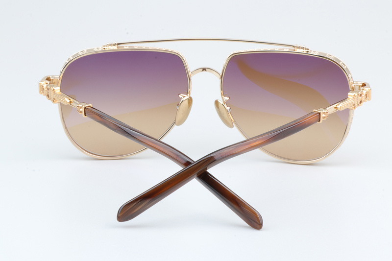 Armadildoe Sunglasses Gold Gradient Brown