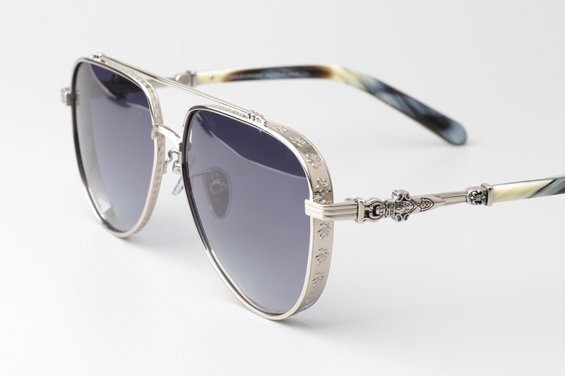 Armadildoe Sunglasses Silver Gradient Gray