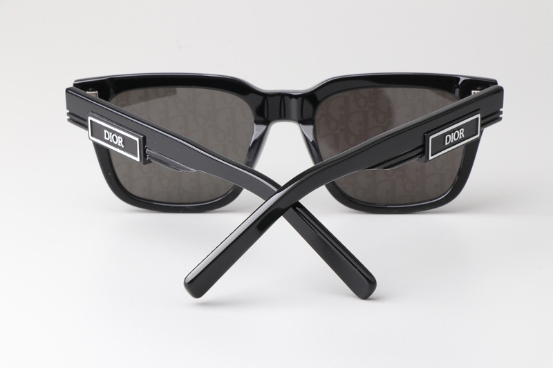 B23S11 Sunglasses Black Silver Logo