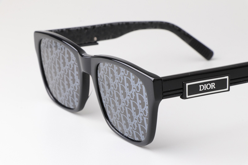 B23S2F Sunglasses Black Silver Logo