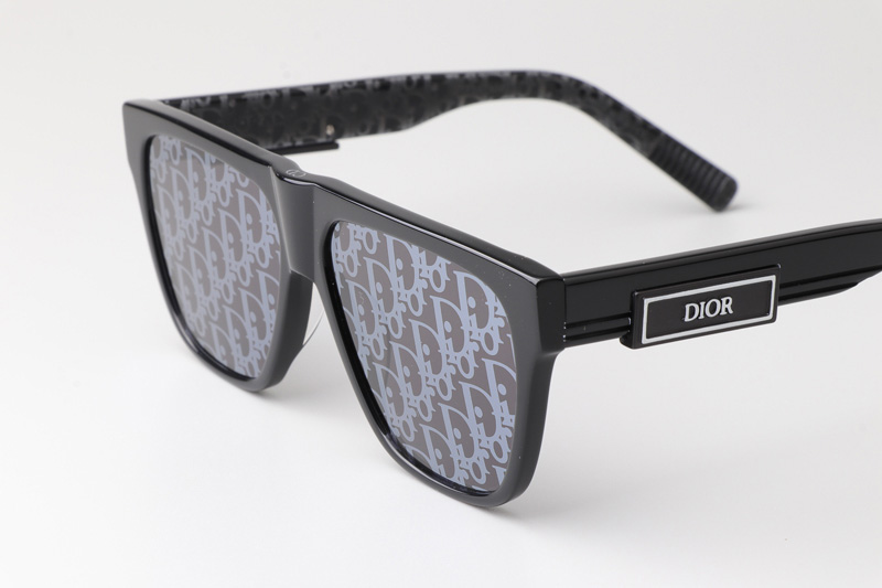 B23S31 Sunglasses Black Silver Logo