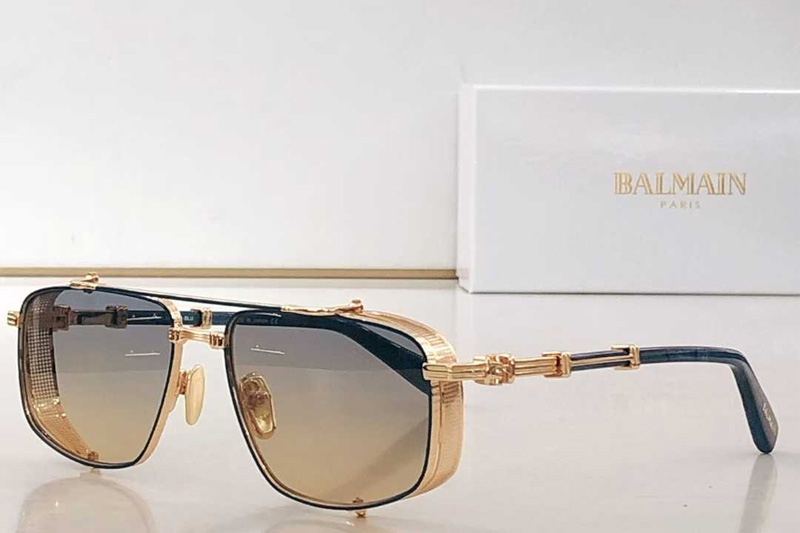 BPS-142A Sunglasses Blue Gold Gradient Brown