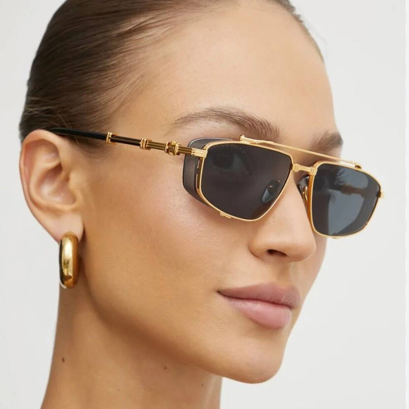 BPS-142D Sunglasses Gold Gunmetal Gray