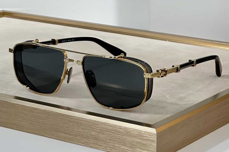 BPS-142D Sunglasses Gold Gunmetal Gray