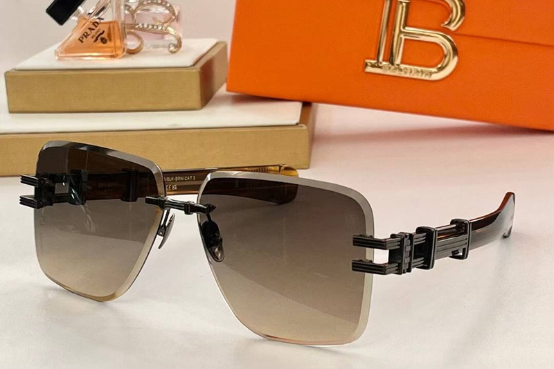 BPS-145B Sunglasses Black Gradient Brown