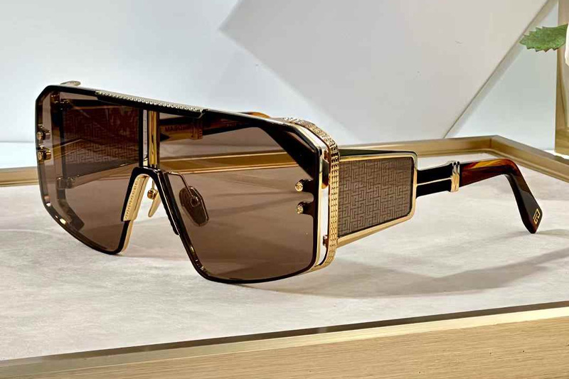 BPS-146 Sunglasses Black Gold Brown