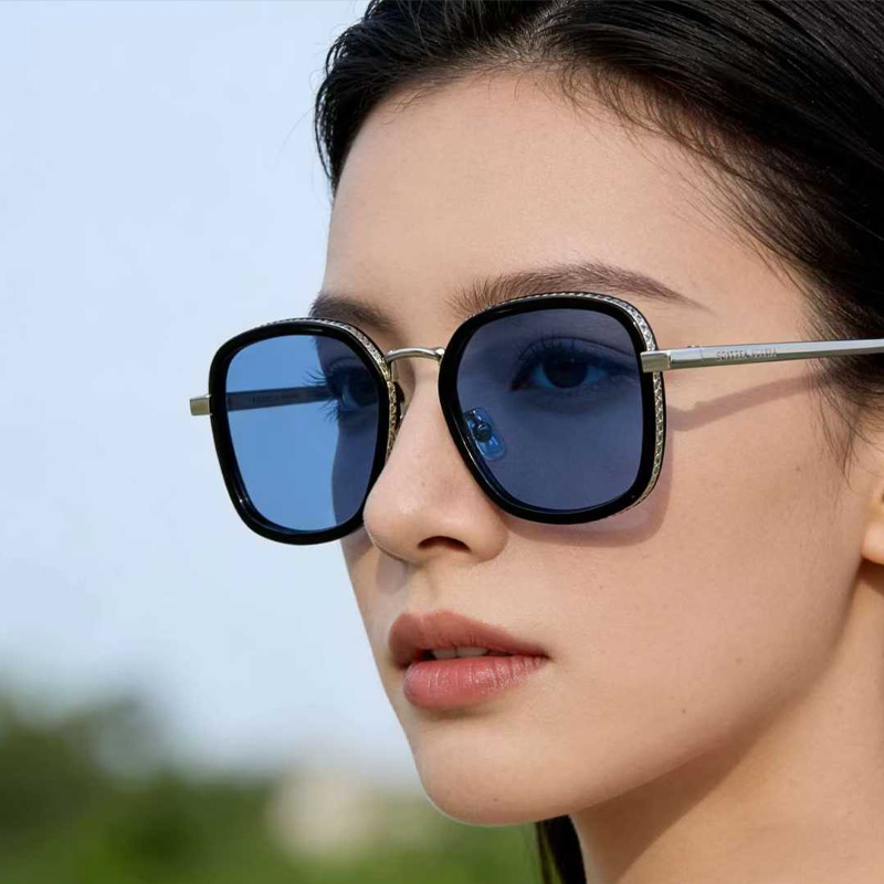 BV1427OA Sunglasses Black Silver Blue
