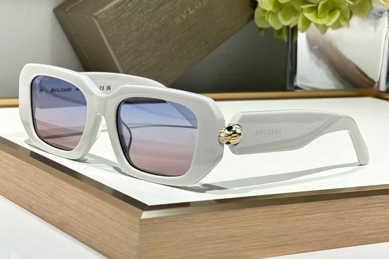 BV40067 Sunglasses White Gradient Blue
