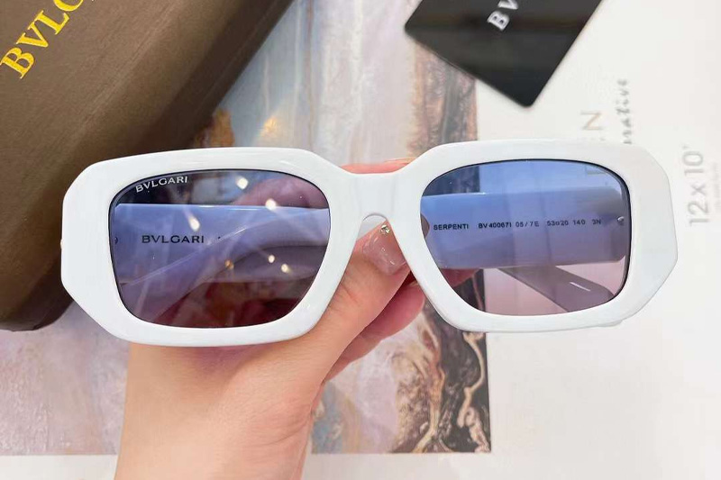 BV40067 Sunglasses White Gradient Blue