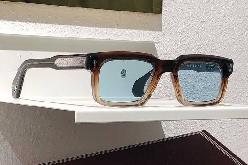 Belvedere Sunglasses Brown Transparent Blue