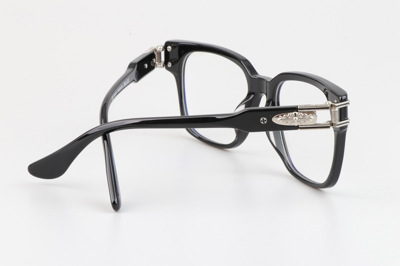 Bulge Eyeglasses Black Silver