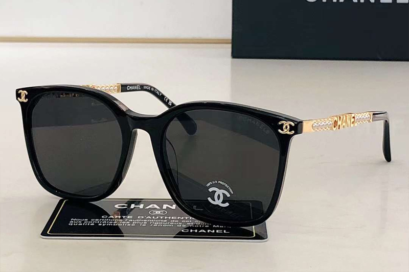 CH0787 Sunglasses Black Gold Gray