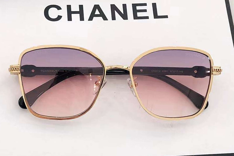 CH2212 Sunglasses Gold Black Gradient Purple