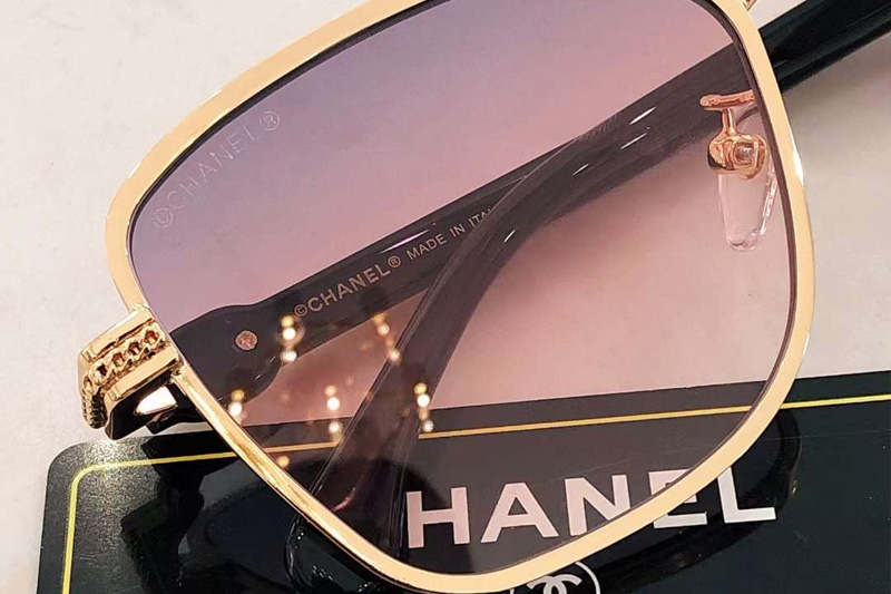 CH2212 Sunglasses Gold Black Gradient Purple