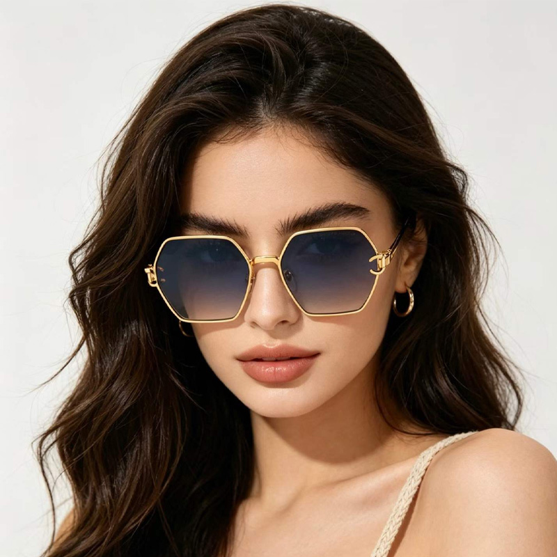CH2231 Sunglasses Gold Gradient Blue