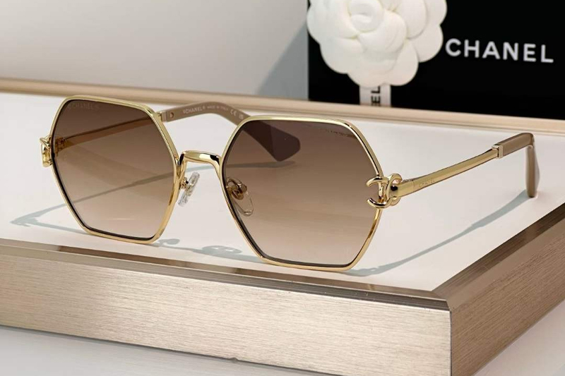 CH2231 Sunglasses Gold Gradient Brown