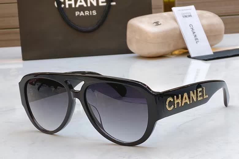 CH3397B Sunglasses Black Gold Gradient Gray