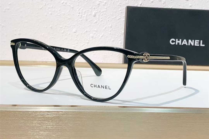 CH3457 Eyeglasses Black Gold