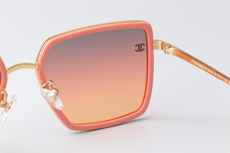 CH3489 Sunglasses Pink Gold Gradient Pink