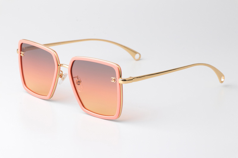 CH3489 Sunglasses Pink Gold Gradient Pink