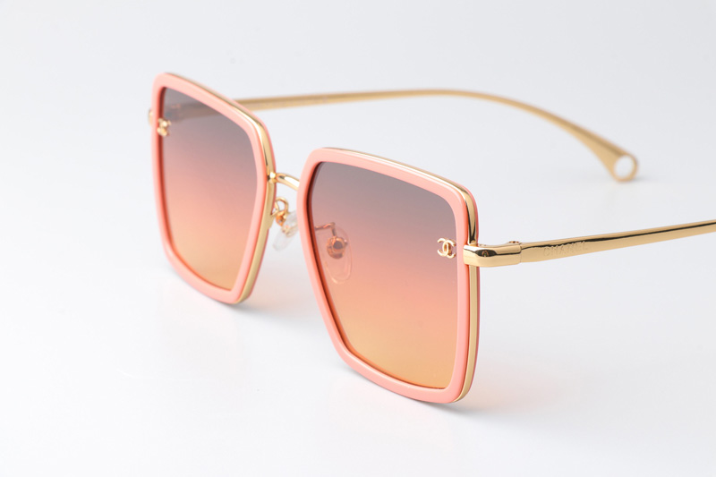 CH3489 Sunglasses Pink Gold Gradient Pink