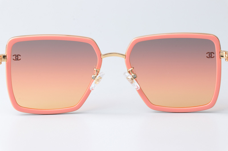 CH3489 Sunglasses Pink Gold Gradient Pink