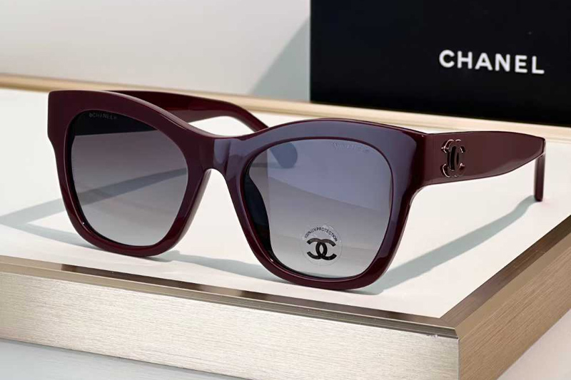 CH3498 Sunglasses Wine Gradient Gray