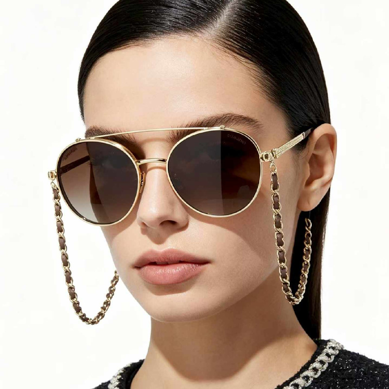 CH4291 Sunglasses Gold Gradient Brown