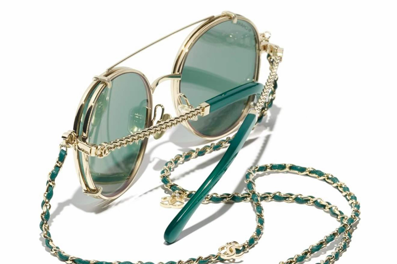 CH4291 Sunglasses Gold Green
