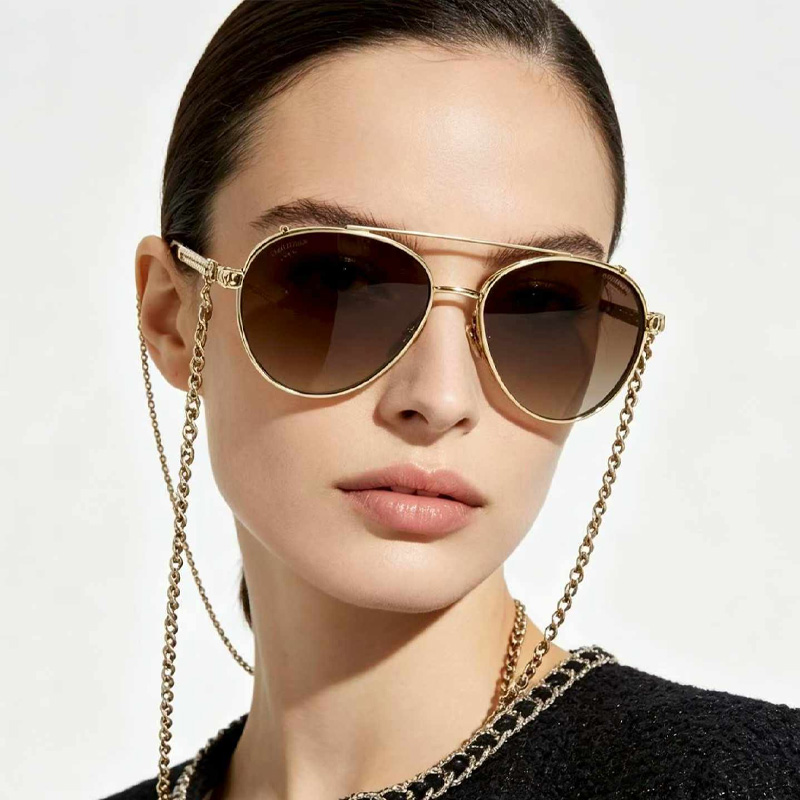 CH4292 Sunglasses Gold Gradient Brown