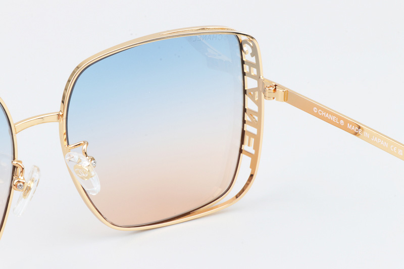 CH4581 Sunglasses Gold Blue Gradient Blue