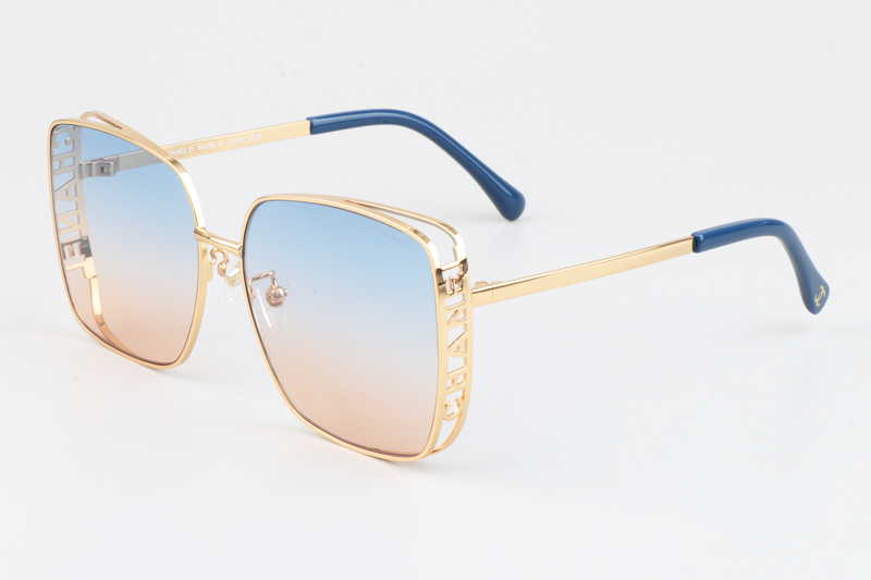 CH4581 Sunglasses Gold Blue Gradient Blue
