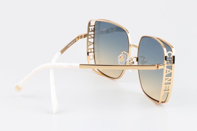 CH4581 Sunglasses Gold White Gradient Blue