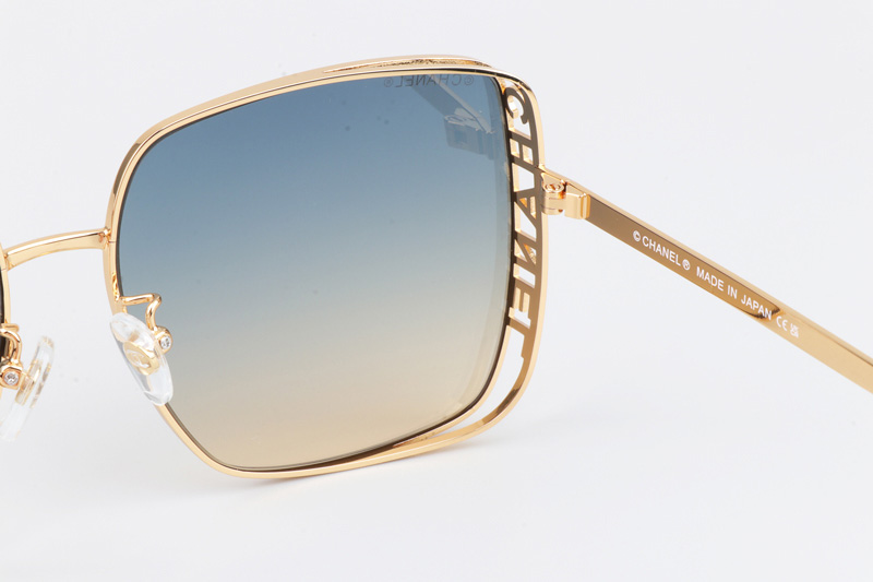 CH4581 Sunglasses Gold White Gradient Blue