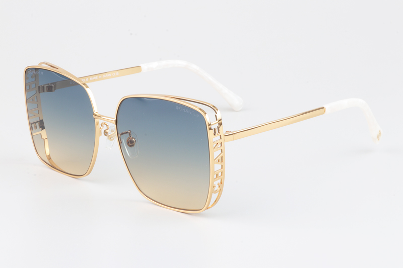 CH4581 Sunglasses Gold White Gradient Blue