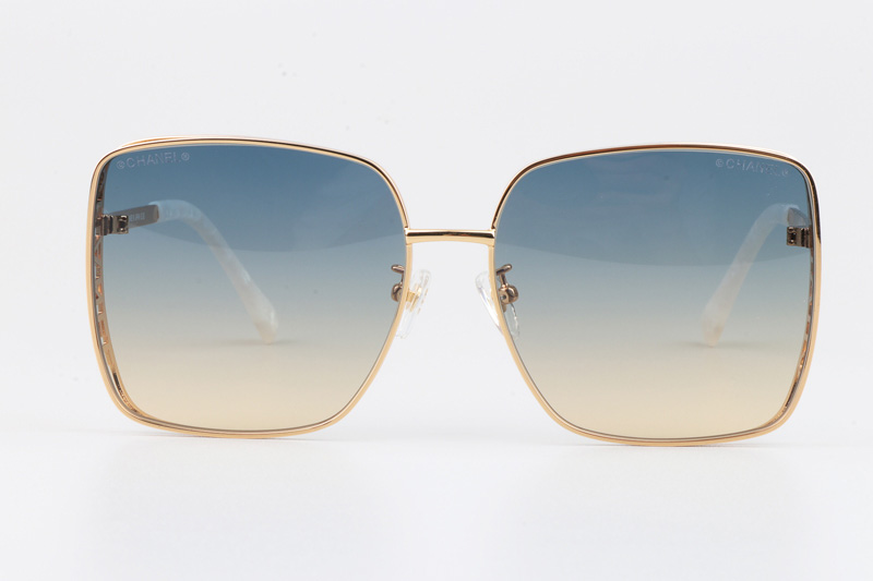 CH4581 Sunglasses Gold White Gradient Blue